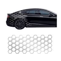Autocollants hexagonaux en PVC pour carrosserie de voiture, motif nid d'abeille, auto-adhésifs, à usage unique, imperméables, découpés, pour garniture géométrique, style automobile