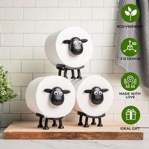<span class=keywords><strong>Porte</strong></span>-<span class=keywords><strong>papier</strong></span> <span class=keywords><strong>toilette</strong></span> moderne et amusant <span class=keywords><strong>avec</strong></span> motif de mouton, décoration de salle de bain, étagère, organisateur de mouchoirs pour la maison, cadeaux - Product Image 1
