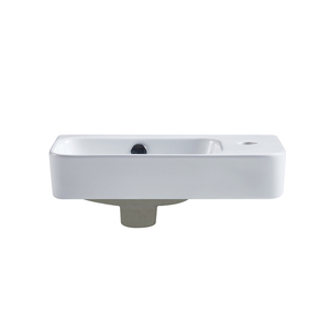 Lavabo de Cerámica de Porcelana Pulida de Lujo Moderno, Montado en la Pared, con Escurridor, Capacidad de 9L, para Baño - Product Image 6