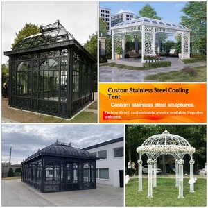 Arche de Cérémonie en Fer Forgé et Acier Inoxydable Style Européen pour Mariage, Décoration de Jardin Extérieur Culturelle - Product Image 2