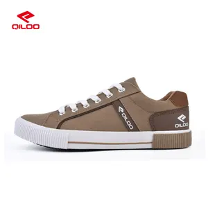 QILOO OEM Vulcanized Casual Classic Canvas Men's Shoes Blank White round Design for Autumn for Walking