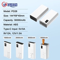 Batterie externe portable 30000mAh Li-Polymère ultra-mince à charge rapide double USB, charge rapide haute capacité avec affichage numérique PD