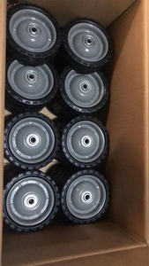 Remplacement de roue de jante de pneu de roues de chariot en caoutchouc solide de 10 "pour le chariot résistant en caoutchouc dur - Product Image 5