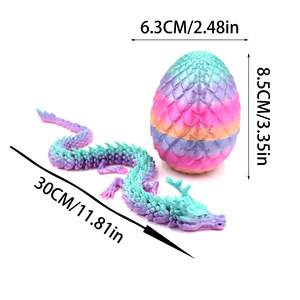 Vashine 3D in rồng trứng đầy màu sắc PLA thân thiện với trẻ em Quà tặng Rồng 3D in rồng Sáng Tạo Giải nén đồ chơi - Product Image 2