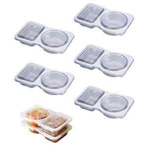 Disposable One-Time 2 Compartments Divides Food Grade Pp Dressing Box <strong>Dipping</strong> Container Mini Sauce <strong>Pots</strong> with Lid Hinged Lid - Product Image 4