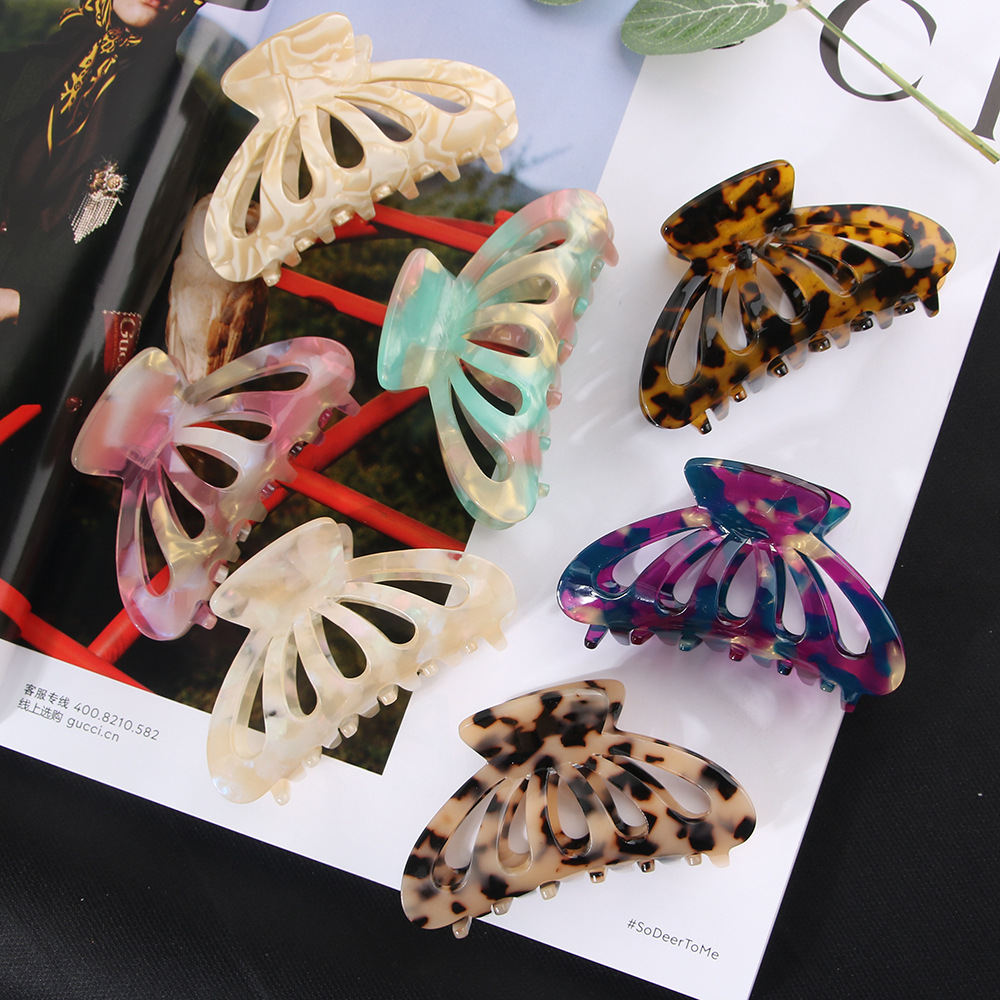 Tik Tok Amazon, Лидер продаж, когти для волос, гибкие леопардовые женские Когти для волос, зажим для волос из ацетата