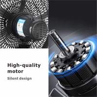 Ventilateur sur pied rechargeable 3 en 1 de 18 pouces, ventilateur électrique robuste avec télécommande pour la maison