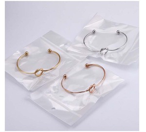 18k Gold Stainless Steel Wire Diameter <strong>Knotting</strong> Rope Heart Opening <strong>Bangle</strong> Minimalist Fashion Jewelry - Product Image 3