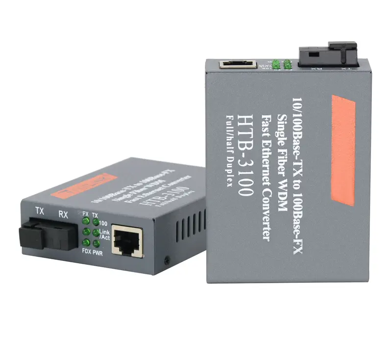 10/100M Simplex Fiber Optic HTB 3100 Netlink 25KM A/B converter Fiber Optic Media Converter