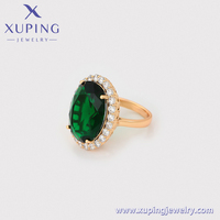 14R2361301 Bijoux Xuping Vente en gros Bague pour femme en plaqué or 18 carats avec grande pierre verte