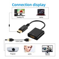 Mini DP ke Kabel Konverter HD 1080P HDTV ke Adaptor VGA untuk PC Laptop PS4 TV Box