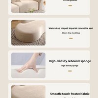 Moon Sofa Modernes Minimalistisches Kombinationsdesign Hochdichter Schaumstoff Wasserdichtes Bogenförmiges Stoff-Dreisitzer-Sofa für Wohnzimmer