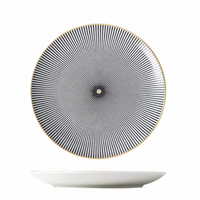 Assiettes à dîner en porcelaine écologiques de luxe nordique avec bord doré, vaisselle pour mariages et fêtes