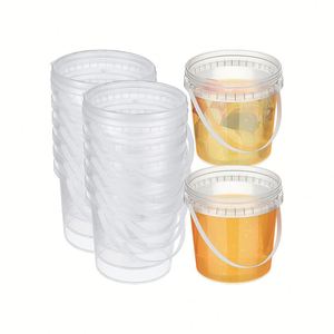 Seau en plastique jetable PP de 800 ml, transparent, avec poignées, pour fruits et thés - Product Image 1