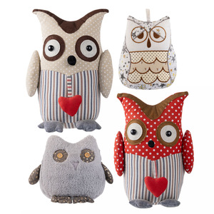 Fermaporta Decorativo a Forma di Gufo in Morbido Cotone Peluche con Motivo a Stelle, Personalizzabile, per Arredamento Casa - Product Image 5