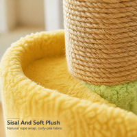 Arbre à chat Cactus avec poteau à gratter en sisal 69 cm, style dessin animé, durable, pour usage intérieur, deux coloris, emballé en carton