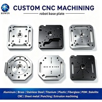 Plaque de base robotique OEM en alliage d'aluminium 6063 5052 usinée et retournée, avec encoche pour coussin anti-vibration, pour stations d'accueil de robots de service