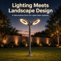 Projecteur LED intelligent 24W pour aménagement paysager, double tête réglable, lumière chaude, ambiance esthétique pour sculpture d'art et parc – Vente directe usine