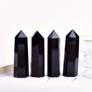 Piedra de Cristal de Obsidiana Negra y Sodalita Natural Pulida de Estilo Bohemio al por Mayor para Decoración del Hogar y Regalos Navideños - Product Image 5