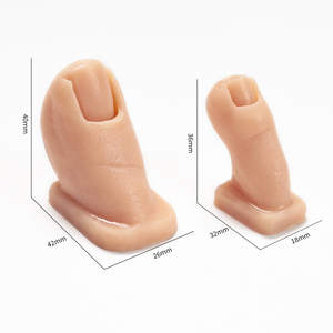Lot de 2 modèles d'orteils en silicone pour la pratique des ongles, réalistes, flexibles, <span class=keywords><strong>faux</strong></span> orteils pour l'entraînement à la décoration des ongles et la pratique de la sculpture 3D - Product Image 4