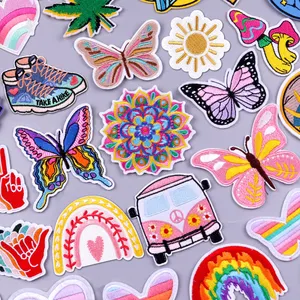 Нашивки для одежды с мультяшными бабочками/цветами/автомобилями