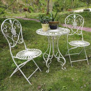 Europeo Retro esterno pieghevole per il tempo libero mobili <span class=keywords><strong>in</strong></span> metallo vecchio cortile stile tavoli <span class=keywords><strong>in</strong></span> <span class=keywords><strong>ferro</strong></span> sedie mobili da <span class=keywords><strong>giardino</strong></span> di campagna francese - Product Image 3