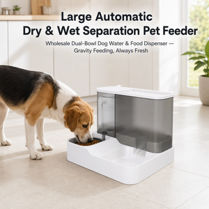 Mangkuk Makanan & Air Otomatis Ramah Lingkungan untuk Anjing, dengan Pemisah Kering/Basah, untuk Penggunaan Luar Ruangan - Product Image 1