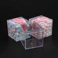 Petite boîte en acrylique carrée transparente en PMMA pour l'emballage de fruits et de bonbons Cube de stockage d'écran en soie acrylique transparent pour la faveur alimentaire