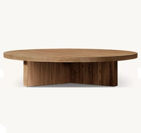 Table basse ronde en chêne RH, mobilier minimaliste en bois massif pour salon, villa et hôtel, décorative, durable et écologique