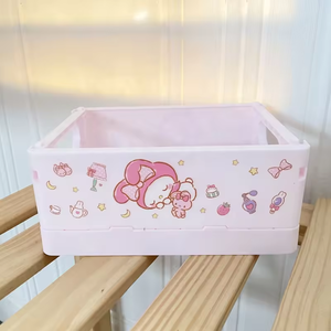 صندوق منظم تخزين بلاستيكي مطبوع على شكل حيوانات كرتونية متعدد الأغراض وصديقي للتنقل وسطح المكتب غير سام للأطفال 6 + - Product Image 4