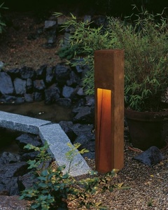 Lampadaire de jardin en métal d'extérieur, boîte à lumière en acier corten, lampes rectangulaires pour aménagement paysager - Product Image 5