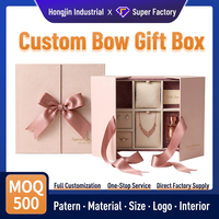 Boîte cadeau personnalisée à double porte avec nœud papillon pour rouge à lèvres, parfum, bijoux, vente en gros, acheteurs OEM