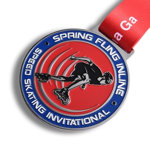 Medalla Redonda de Metal Esmaltado Suave con Diseño Personalizado para Premios de Patinaje sobre Ruedas - Product Image 1