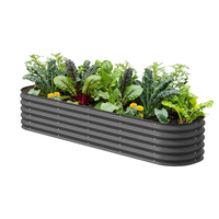 Kit de jardinière surélevée en métal de 17 pouces de hauteur, bac à plantes d'extérieur pour légumes et fleurs