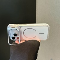 Étui de téléphone antichoc avec support de caméra invisible et armure magnétique pour iPhone 18 17 Pro Max 16 15, avec support d'objectif métallique