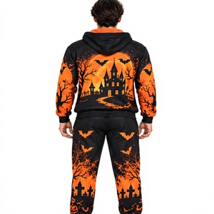 Conjunto Deportivo de Halloween para Hombre, Sudadera con Capucha Estampada de Felpa, Ropa Deportiva Informal, Conjunto para Correr, Pantalones Deportivos Transpirables para Invierno - Product Image 3