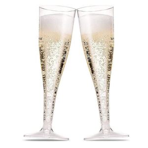 Verres à champagne transparents réutilisables élégants, gobelets en plastique pour mariage, fête d'anniversaire - Product Image 2