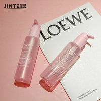 100ML 200ml 300ml Bouteille de gommage en plastique PET cylindrique droite Soins de la peau Nettoyant Gel douche Soins de la peau Pompe en plastique Bouteille rose