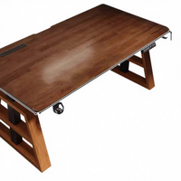 Pieds de bureau électrique en forme de A de style médiéval, silencieux, en bois massif, intelligents, trapézoïdaux, pour bureau, salon ou gaming