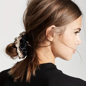 22Momme 100% Moerbei Zijde Elastische Haarbanden Custom Logo Label 2Cm Paardenstaart Houder Met Rubberen Band 100% Zijde Scrunchies - Product Image 3