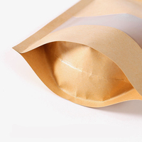 Sacs en papier kraft biodégradables blancs et bruns pour le stockage alimentaire, emballage personnalisé avec logo, pochettes réutilisables en Mylar avec fenêtre transparente pour aliments pour animaux de compagnie
