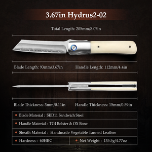 Cuchillo táctico japonés hecho a mano de titanio para cazar al aire libre, Camping, supervivencia, bolsillo plegable EDC - Product Image 2