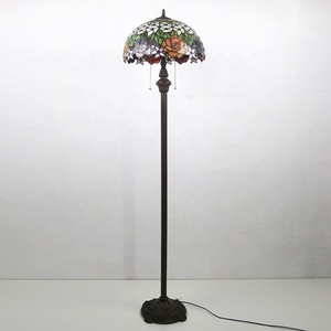 Lámpara de Pie LED LongHuiJing de 16 Pulgadas con Pantalla de Vidrio Multicolor, E26/E27, Altura Ajustable, Impermeable, para Decoración de Dormitorios - Product Image 3