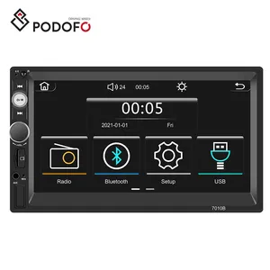 Podofo çift yuvalı araba müzik seti Carplay ve Android Auto Car radyo Autoradio araba MP5 oynatıcı 2 Din BT USB FM AUX SD 7010B + tsk
