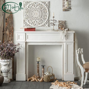 Estante de Madera Rústico para Chimenea, Rectangular, Color Blanco Retro, Decoración para Bodas, Accesorio para Fotos, Estante para Entrada - Product Image 1