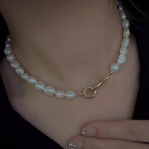 Collar de Perlas Naturales Irregulares de Dos Piezas, Estilo Barroco, Hecho a Mano, Collar de Moda - Product Image 1