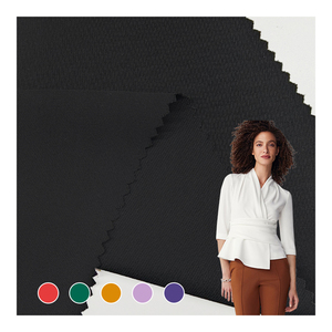 Nuevo diseño de tela de poliéster de sarga sólida Material tejido negro, superventas 96% poliéster 4% Spandex Japón telas de crepé/ - Product Image 1