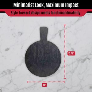 Racloirs ronds en céramique avec décalcomanie en bois noir 13-3/4\" X 10\" Manche de 4-1/2\" Style rustique Passe au lave-vaisselle Tablecraft - Product Image 5
