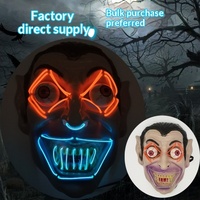 Masque lumineux EL à œil de ressort en PVC pour fête d'Halloween, accessoires d'ambiance d'horreur amusants, best-seller des ventes transfrontalières