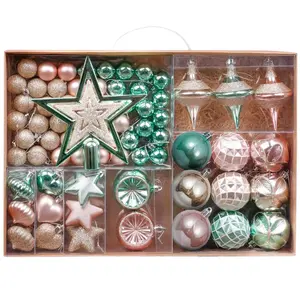2024 Diy Rood En Wit Helder Shatterproof Kerstballen Kerstbal Ornamenten Indoor Plastic Kerstbal